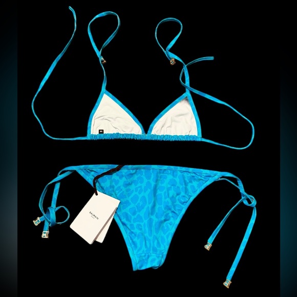 Balmain***Blue Azure Bikini Set Swimsuit***Small $480 - Picture 9 of 10